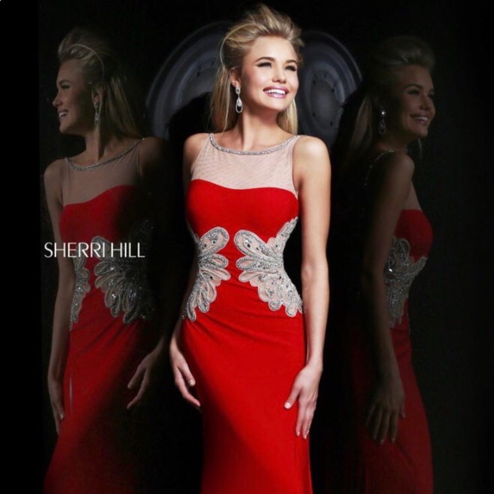 Red Sherri Hill Prom dress style #11030